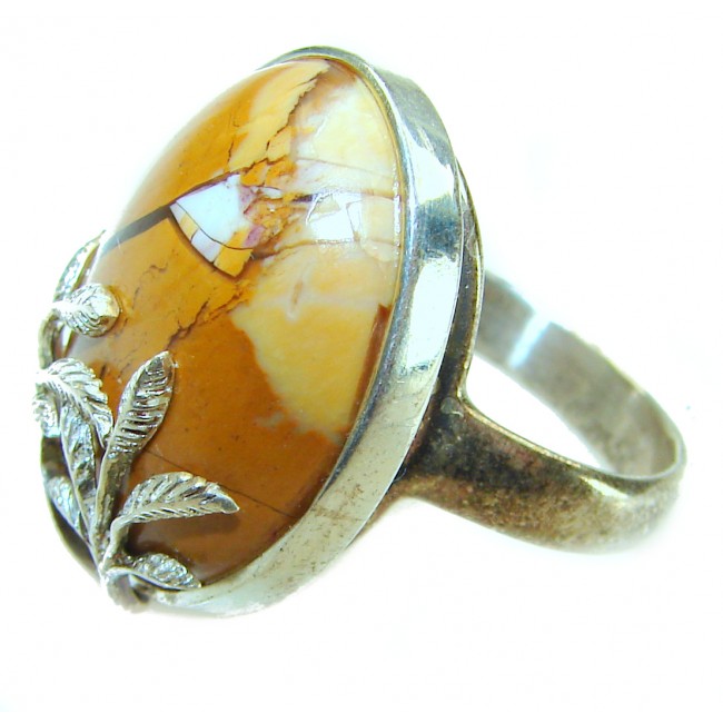 Flawless Australian Bracciated Mookaite .925 Sterling Silver Ring size 8