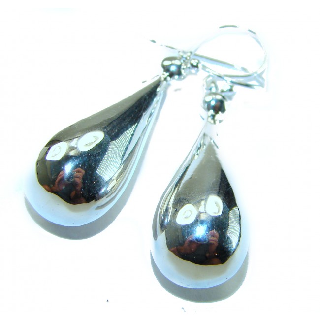 Highly Polished Fancy .925 Sterling Silver Italy made Earrings - photo 2