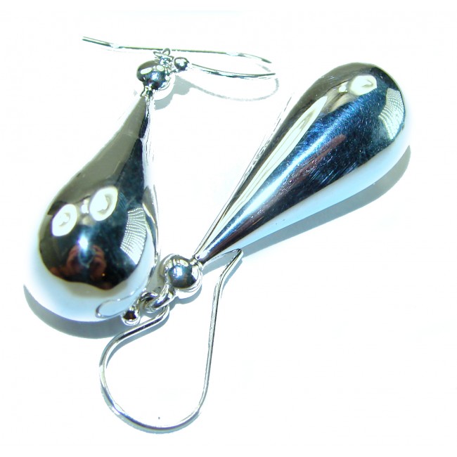 Highly Polished Fancy .925 Sterling Silver Italy made Earrings - photo 1