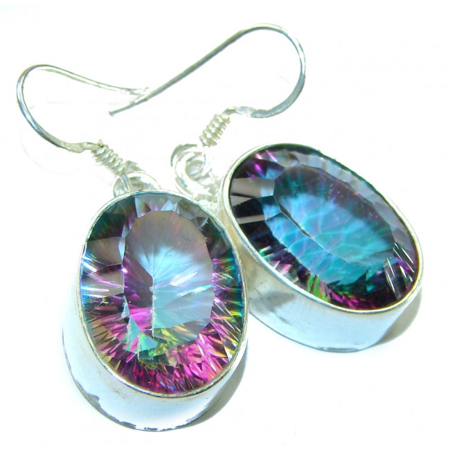 11.2 carat Mystic Topaz .925 Sterling Silver earrings