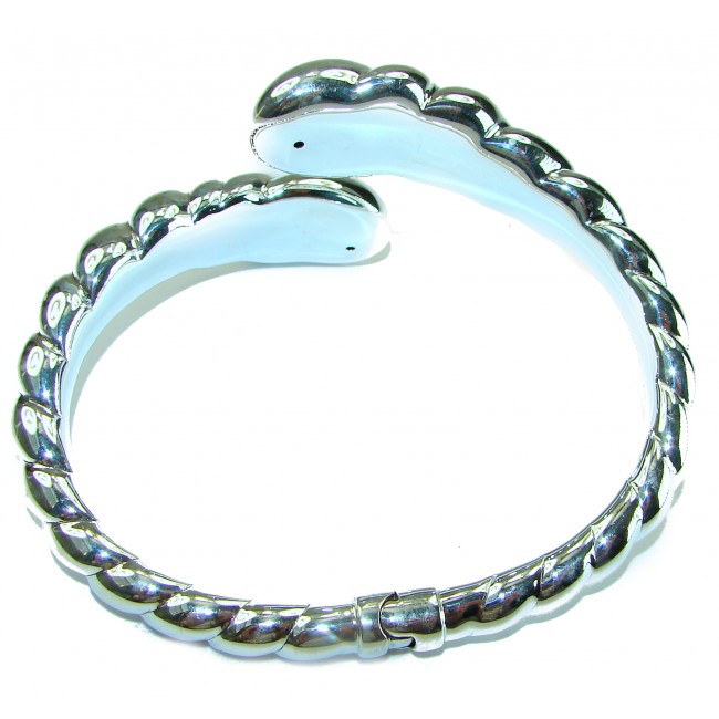 Fancy .925 Sterling Silver handcrafted Statement Italy made Bracelet / Cuff - photo 1