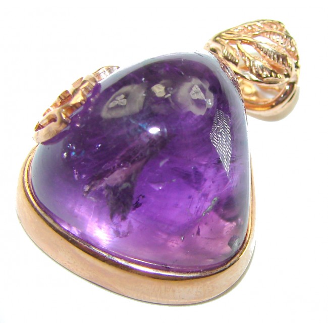 Beautiful Simplicity 26.5 carat Amethyst 14K Gold over .925 Sterling Silver handcrafted Pendant
