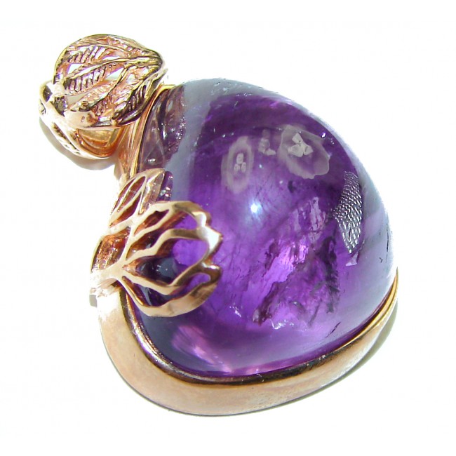 Beautiful Simplicity 26.5 carat Amethyst 14K Gold over .925 Sterling Silver handcrafted Pendant
