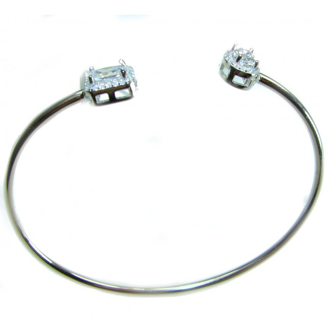 Precious 3.8 carat Natural White Topaz .925 Sterling Silver Bangle bracelet - photo 3