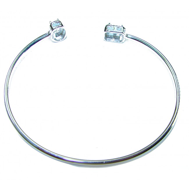 Precious 3.8 carat Natural White Topaz .925 Sterling Silver Bangle bracelet - photo 1