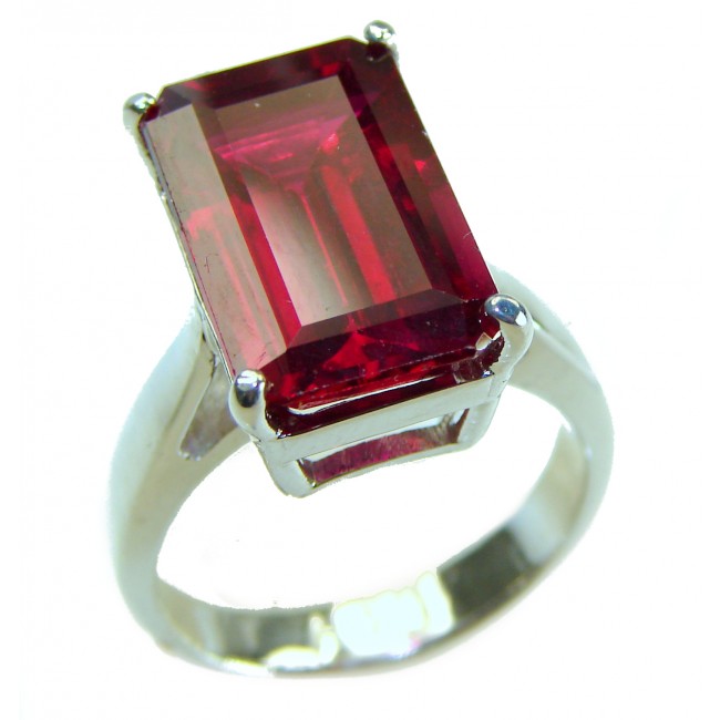 Red Extravaganza 8.5 carat Red Topaz .925 Silver handcrafted Cocktail Ring s. 7 - photo 3
