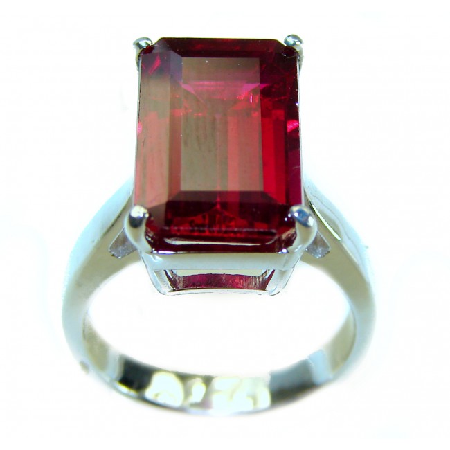 Red Extravaganza 8.5 carat Red Topaz .925 Silver handcrafted Cocktail Ring s. 7 - photo 2