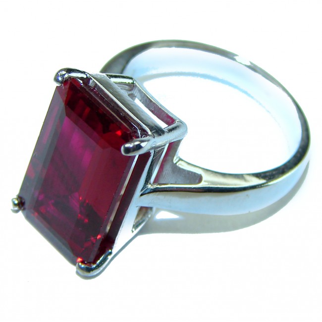 Red Extravaganza 8.5 carat Red Topaz .925 Silver handcrafted Cocktail Ring s. 7 - photo 1