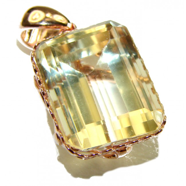 10.3 carat Lemon Quartz 14K Gold over .925 Sterling Silver handcrafted pendant - photo 3