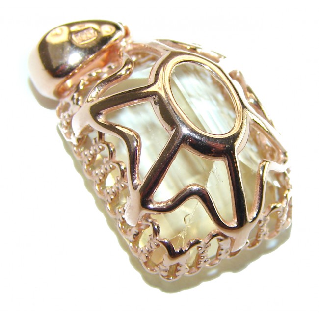 10.3 carat Lemon Quartz 14K Gold over .925 Sterling Silver handcrafted pendant - photo 1