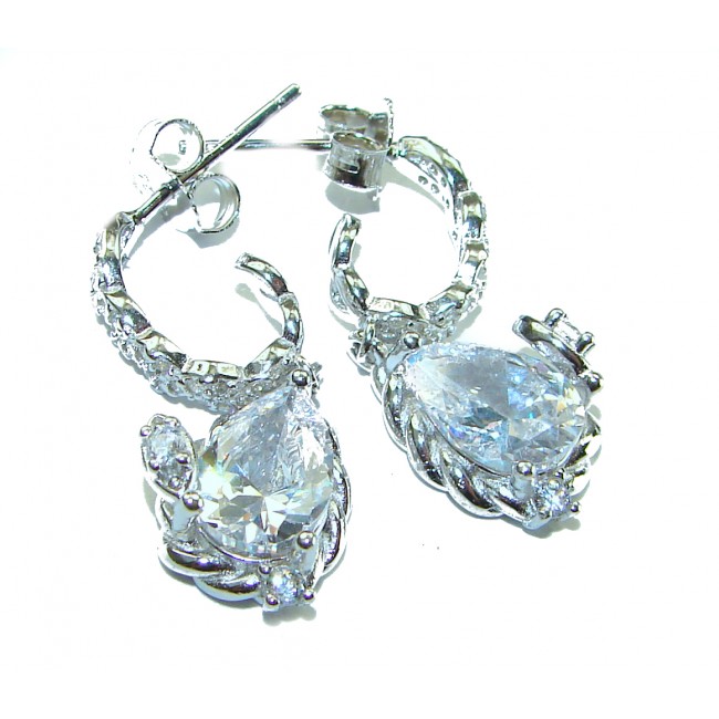 Luxurious 7.5 carat Moissanite .925 Sterling Silver handmade Earrings
