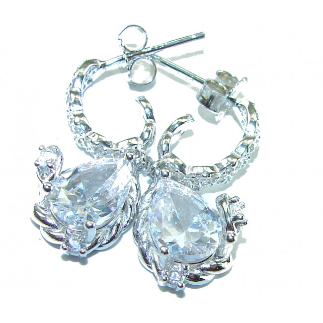 Luxurious 7.5 carat Moissanite .925 Sterling Silver handmade Earrings