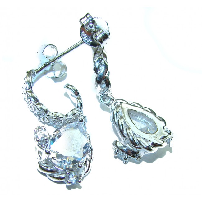 Luxurious 7.5 carat Moissanite .925 Sterling Silver handmade Earrings