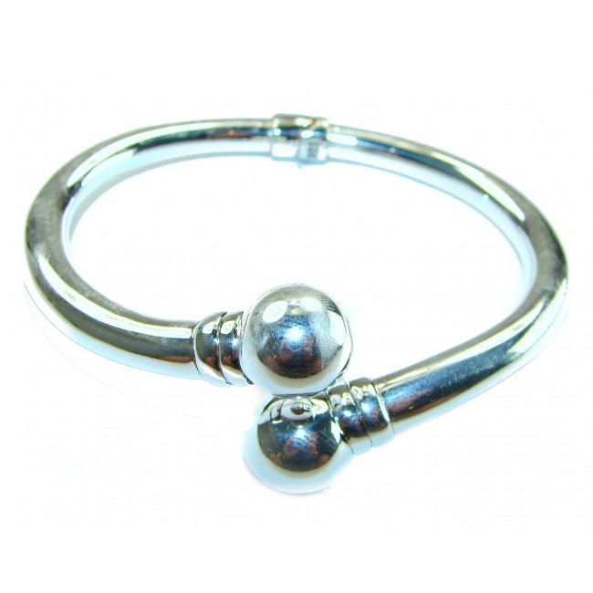 Fancy .925 Sterling Silver handcrafted Statement Italy made Bracelet / Cuff - photo 2
