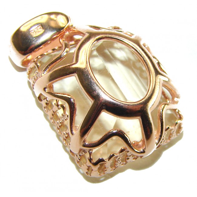 10.3 carat Lemon Quartz 14K Gold over .925 Sterling Silver handcrafted pendant - photo 1