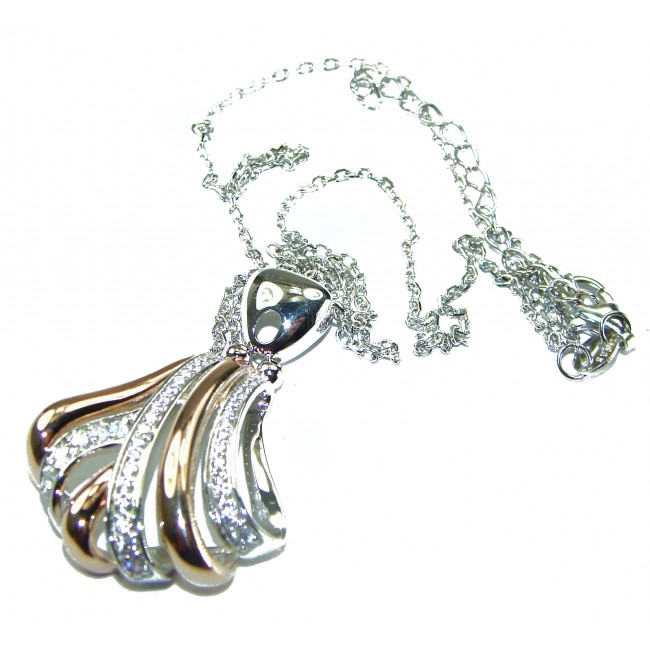Venus White Topaz 2 tones .925 Sterling Silver necklace - photo 3