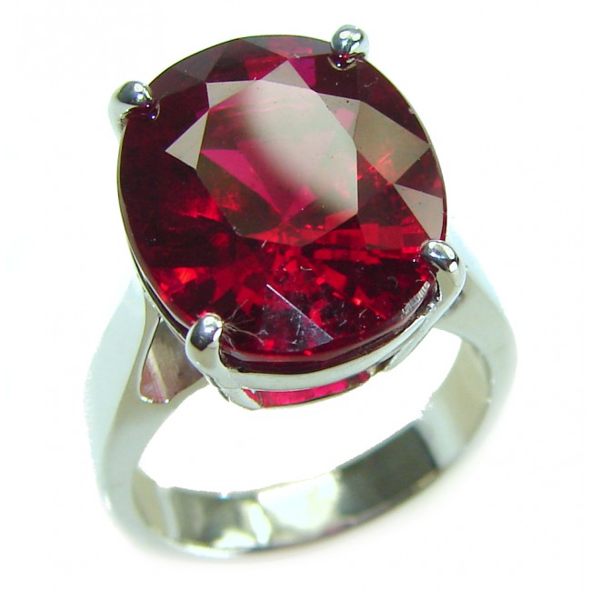 Bella Rosa authentic 22.5 carat Red Topaz .925 Silver handcrafted Cocktail Ring s. 6 - photo 3