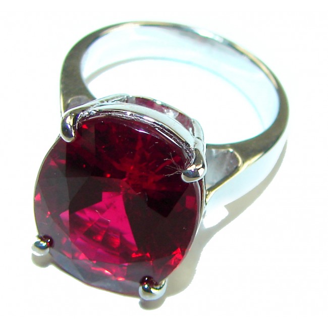 Bella Rosa authentic 22.5 carat Red Topaz .925 Silver handcrafted Cocktail Ring s. 6 - photo 1