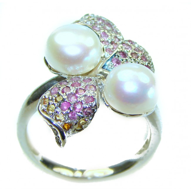 Pure Love White Pearls .925 Sterling Silver brilliantly handcrafted ring s. 6 1/4 - photo 3
