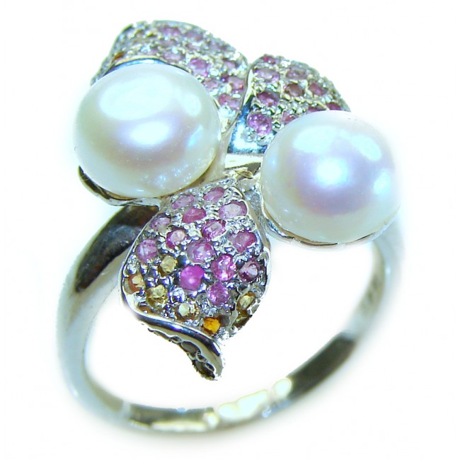 Pure Love White Pearls .925 Sterling Silver brilliantly handcrafted ring s. 6 1/4 - photo 2
