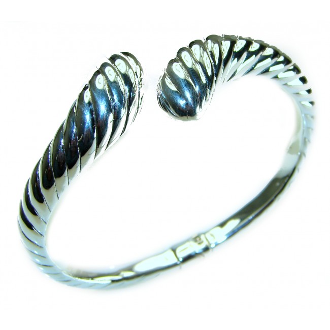 Fancy .925 Sterling Silver handcrafted Statement Italy made Bracelet / Cuff - photo 3