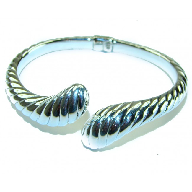 Fancy .925 Sterling Silver handcrafted Statement Italy made Bracelet / Cuff - photo 2