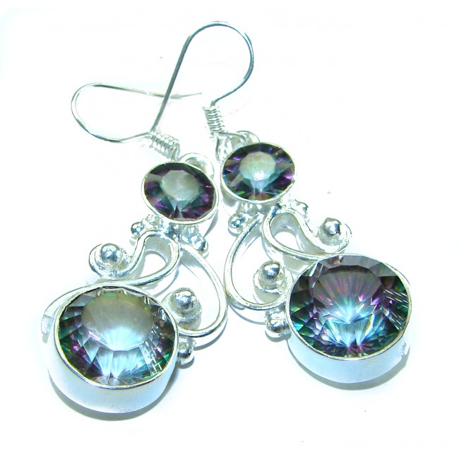 11.2 carat Mystic Topaz .925 Sterling Silver earrings