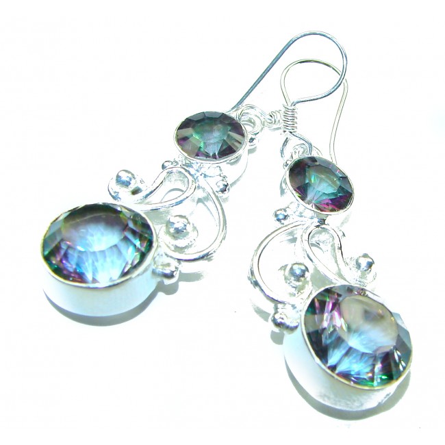 11.2 carat Mystic Topaz .925 Sterling Silver earrings