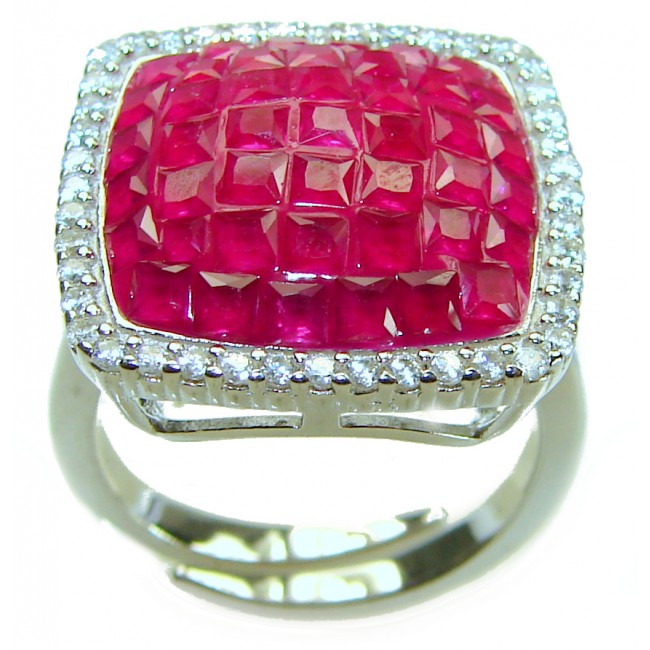 Isabella - Real Beauty of Nature- natural 15.5 carat Ruby .925 Sterling Silver handmade Statement Ring size 7 adjustable - photo 2
