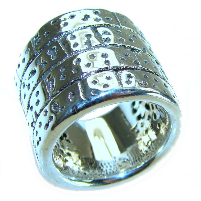 Large Natural Beauty Italy Made Silver Sterling Silver ring s. 5 1/2