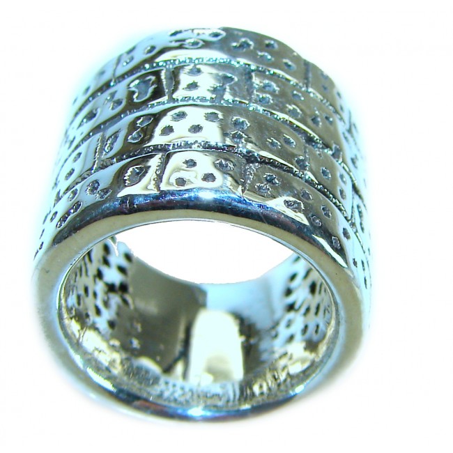 Large Natural Beauty Italy Made Silver Sterling Silver ring s. 5 1/2