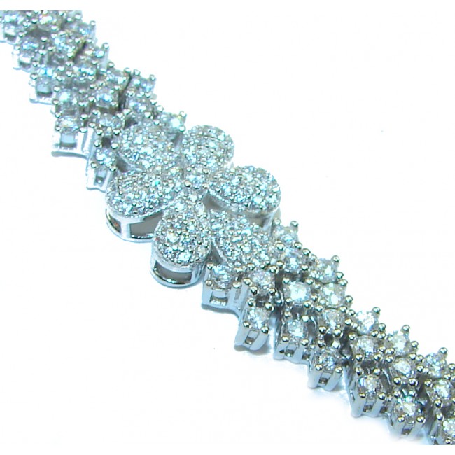 Precious genuine 35.9 carat White Topaz .925 Sterling Silver handcrafted .925 Sterling Silver Bracelet - photo 1