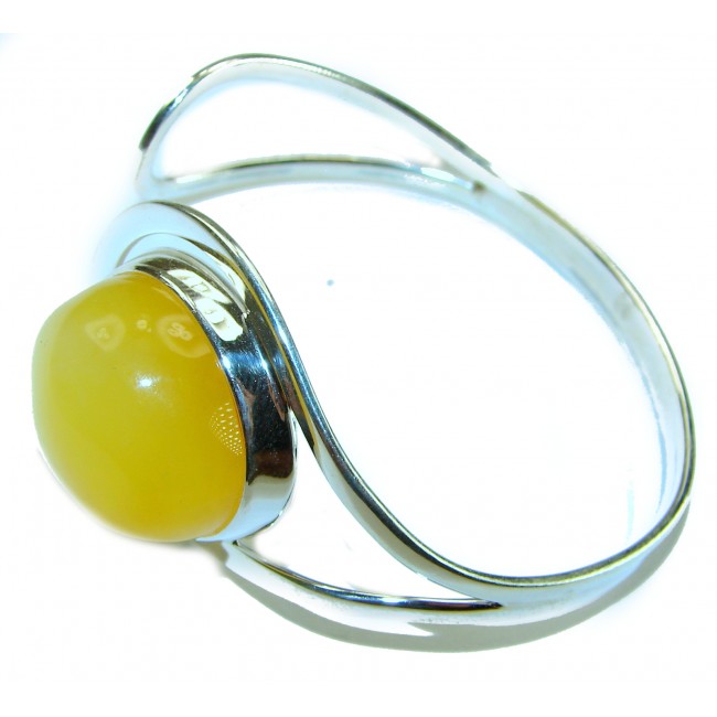 Vintage Design 26.5 grams Genuine Butterscotch Polish Amber .925 Sterling Silver handmade Bracelet / Cuff