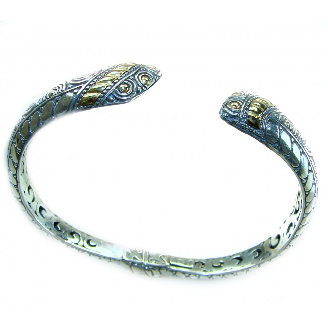 Bali Legacy 30.2 grams authentic 2 tones Floral Bracelet in .925 Sterling Silver handcrafted bracelet - photo 2