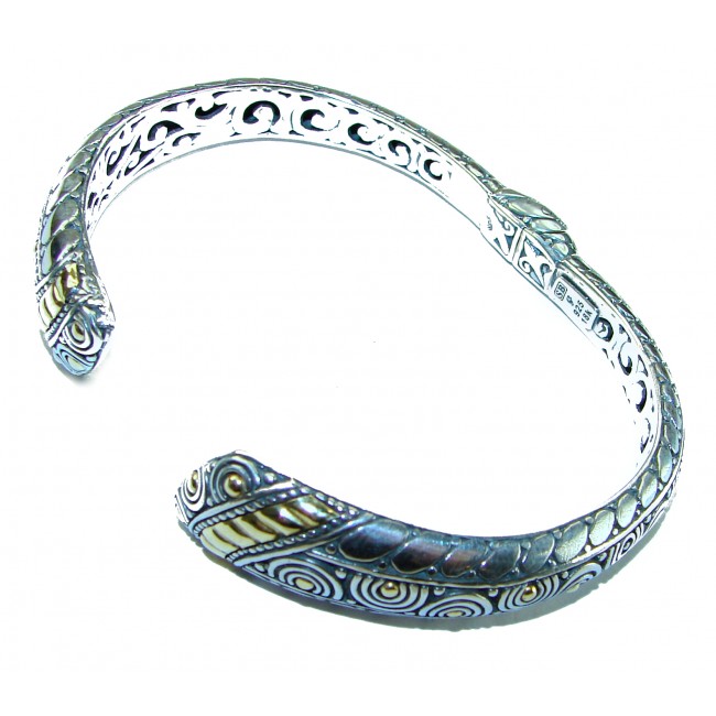 Bali Legacy 30.2 grams authentic 2 tones Floral Bracelet in .925 Sterling Silver handcrafted bracelet - photo 1