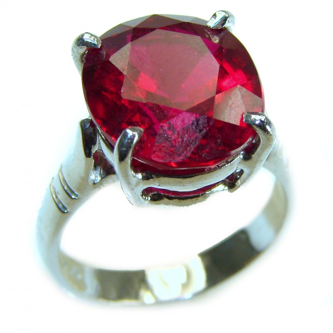 Bella Rosa authentic 10.5 carat Red Topaz .925 Silver handcrafted Cocktail Ring s. 7 - photo 3