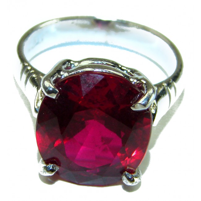Bella Rosa authentic 10.5 carat Red Topaz .925 Silver handcrafted Cocktail Ring s. 7 - photo 2