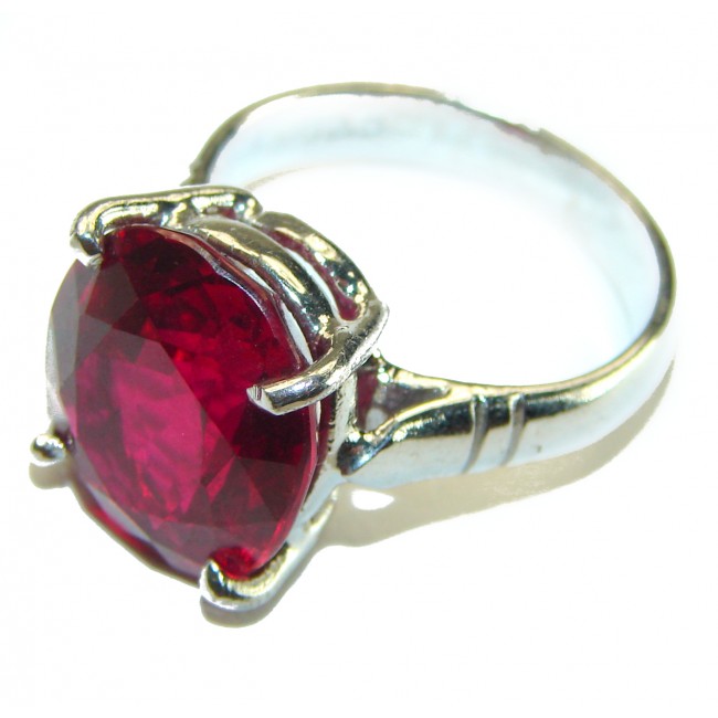 Bella Rosa authentic 10.5 carat Red Topaz .925 Silver handcrafted Cocktail Ring s. 7 - photo 1