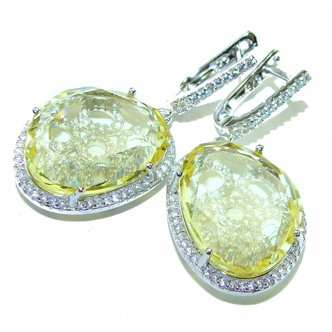 SunLight - Splendid 17.5 carat Citrine .925 Sterling Silver Handcrafted Earrings