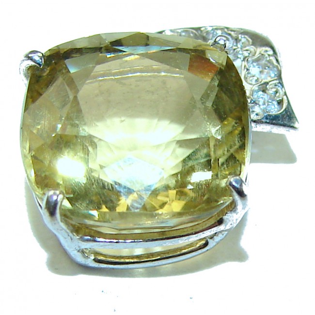 Splendid 7.5 carat Citrine .925 Sterling Silver Handcrafted Statement pendant - photo 3