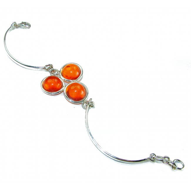 Excellent Baltic Amber .925 Sterling Silver entirely handcrafted Bracelet - photo 2