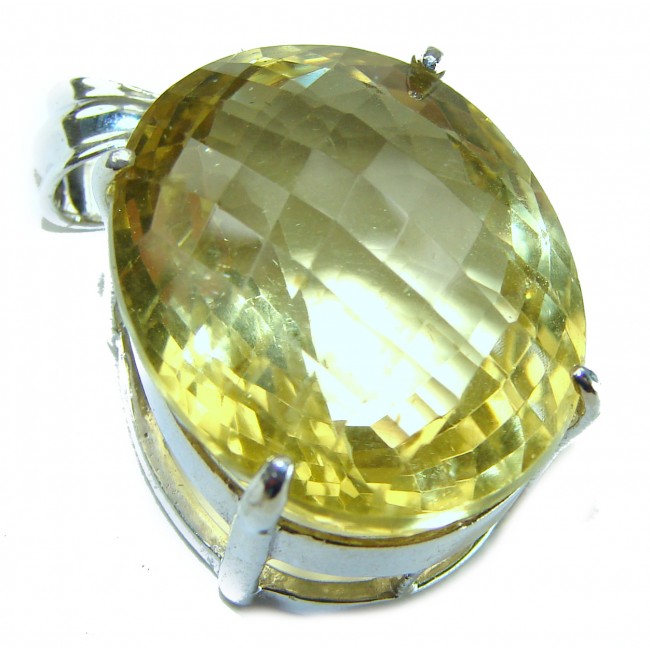 Splendid Rose cut 7.5 carat Citrine .925 Sterling Silver Handcrafted Statement pendant