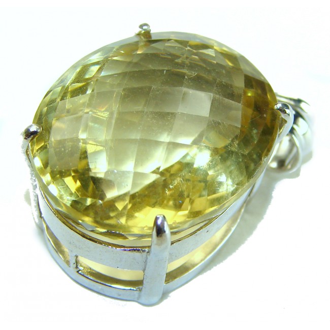 Splendid Rose cut 7.5 carat Citrine .925 Sterling Silver Handcrafted Statement pendant