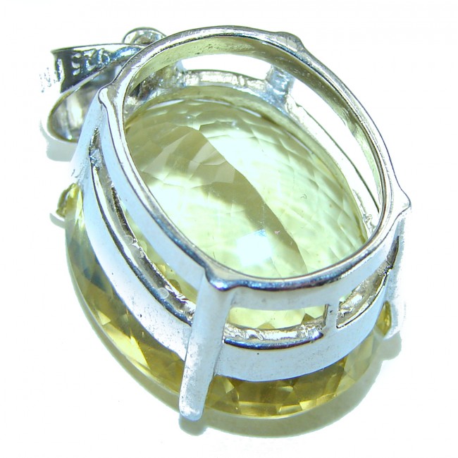Splendid Rose cut 7.5 carat Citrine .925 Sterling Silver Handcrafted Statement pendant