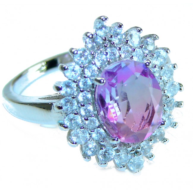 Purple Love 5.8 carat Alexandrite .925 Sterling Silver handmade ring s. 6