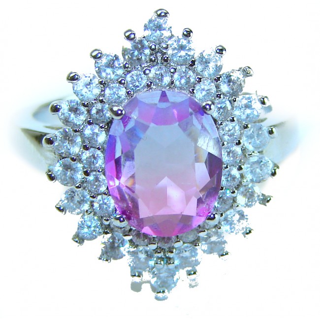 Purple Love 5.8 carat Alexandrite .925 Sterling Silver handmade ring s. 6