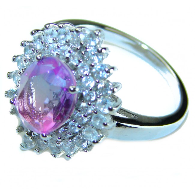 Purple Love 5.8 carat Alexandrite .925 Sterling Silver handmade ring s. 6