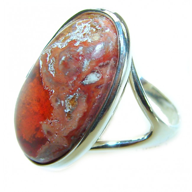 Bonefire Night best quality 11.5 carat Mexican Opal .925 Sterling Silver handmade ring 8 - photo 1