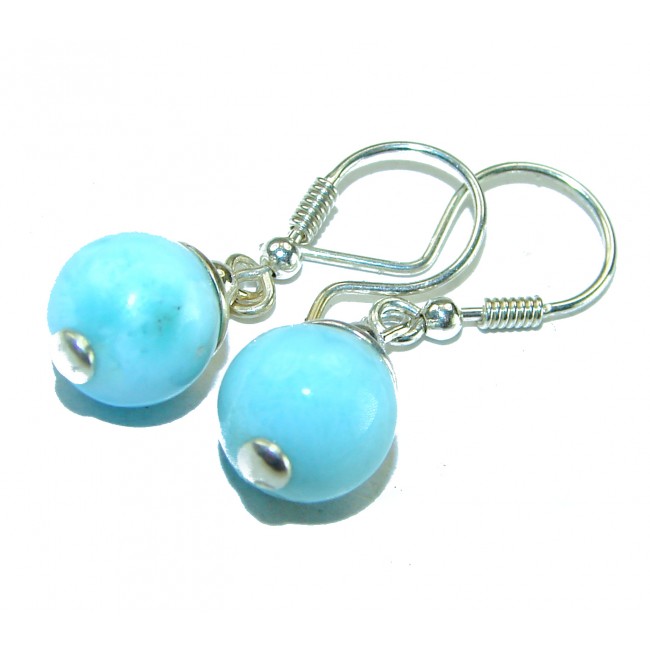 Precious Blue Larimar .925 Sterling Silver handmade earrings