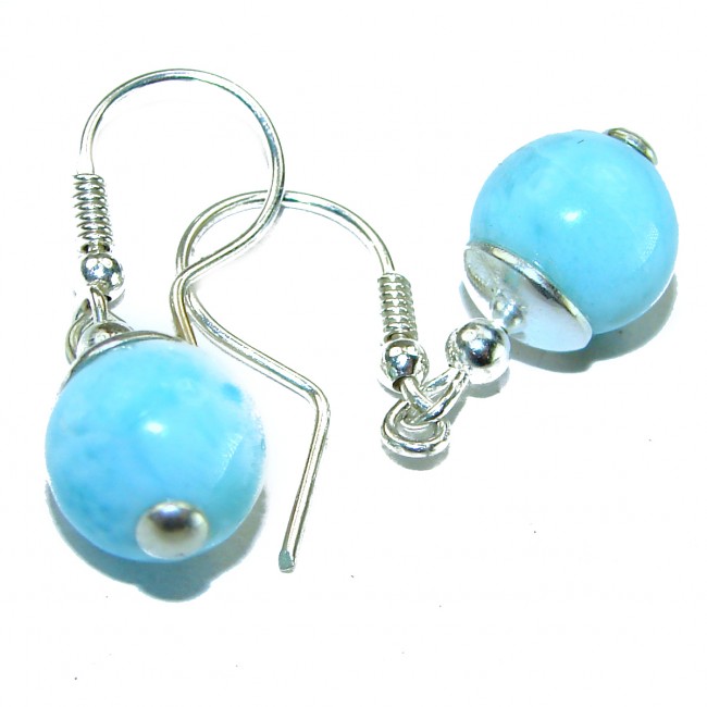 Precious Blue Larimar .925 Sterling Silver handmade earrings
